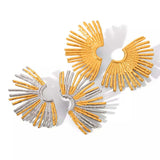 Stainless Steel Fan-Shaped Earrings - Trendsi - Flyclothing LLC