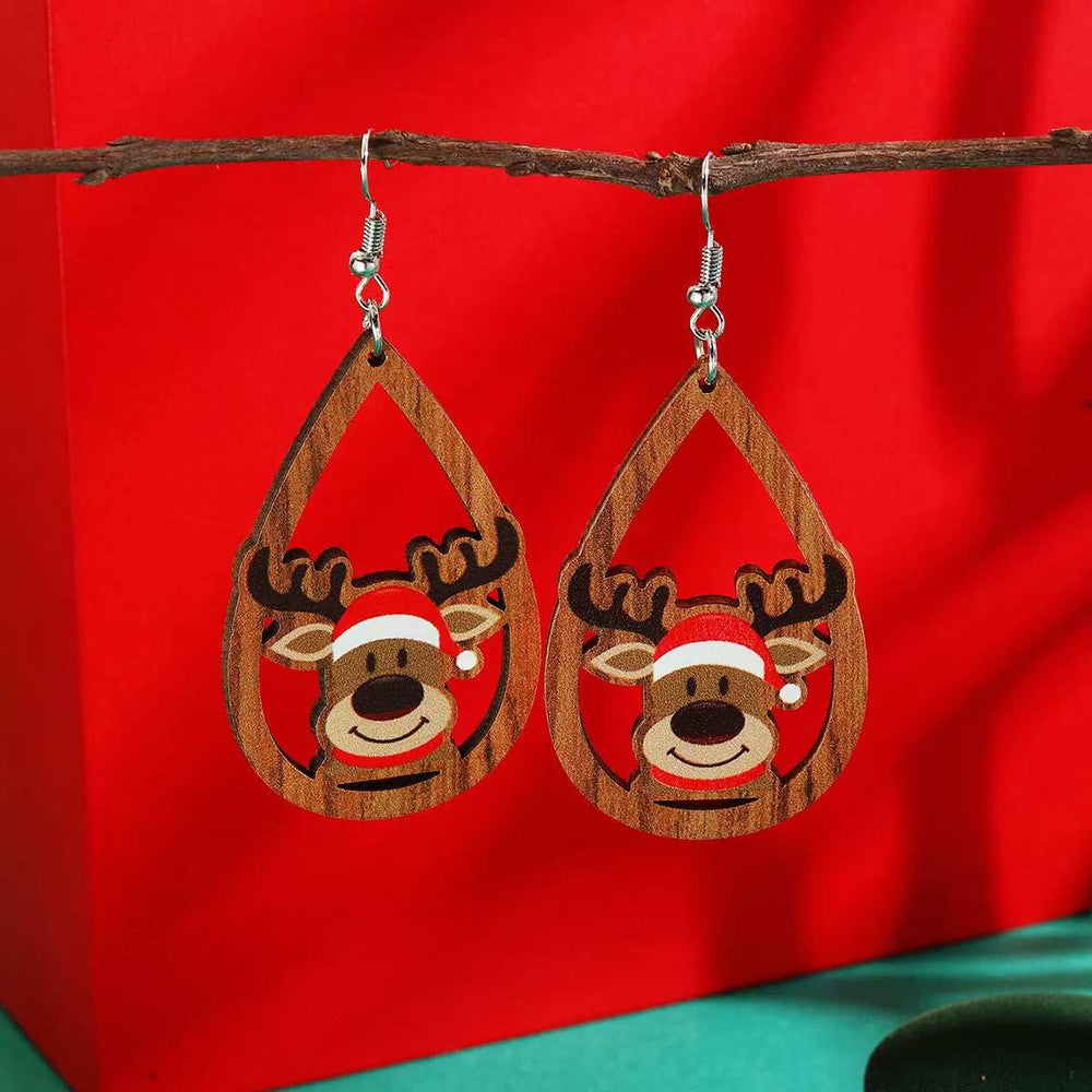 Christmas Reindeer Teardrop Dangle Earrings - Trendsi - Flyclothing LLC