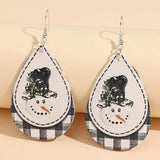 Snowman PU Leather Dangle Earrings - Trendsi - Flyclothing LLC
