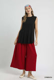 Umgee Elastic Waist Wide Leg Pants - Trendsi - Flyclothing LLC
