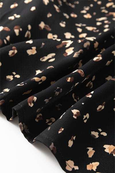 Printed Mock Neck Balloon Sleeve Blouse - Trendsi - Flyclothing LLC