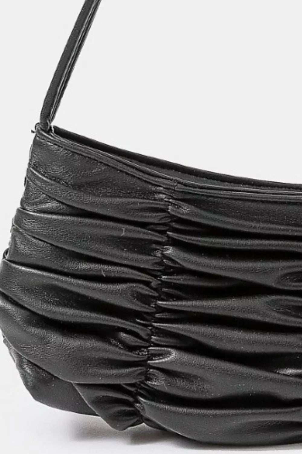 Fame Segmented Pleated Faux Leather Hand Bag - Trendsi - Flyclothing LLC