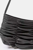 Fame Segmented Pleated Faux Leather Hand Bag - Trendsi - Flyclothing LLC