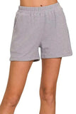 Zenana Cotton Slub Shorts - Trendsi - Flyclothing LLC