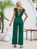 Twisted Round Neck Cap Sleeve Jumpsuit - Trendsi - Flyclothing LLC