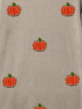 Pumpkin Round Neck Long Sleeve Sweatshirt - Trendsi - Flyclothing LLC