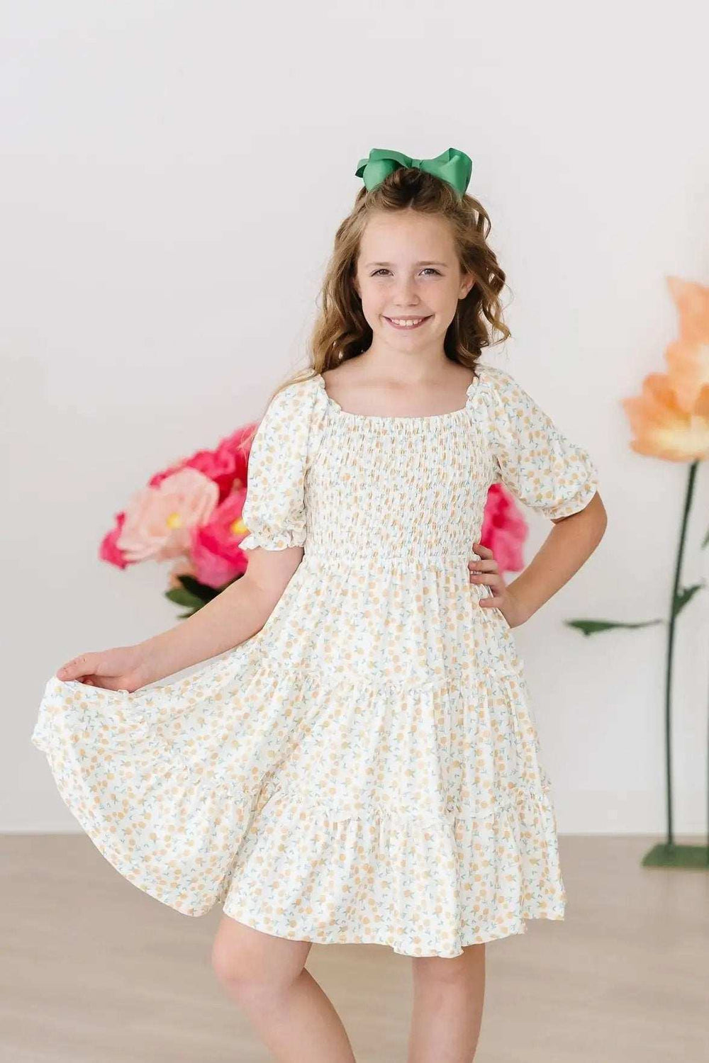 Marvelous Marigolds Smocked Ruffle Dress - Mila & Rose ® - Flyclothing LLC