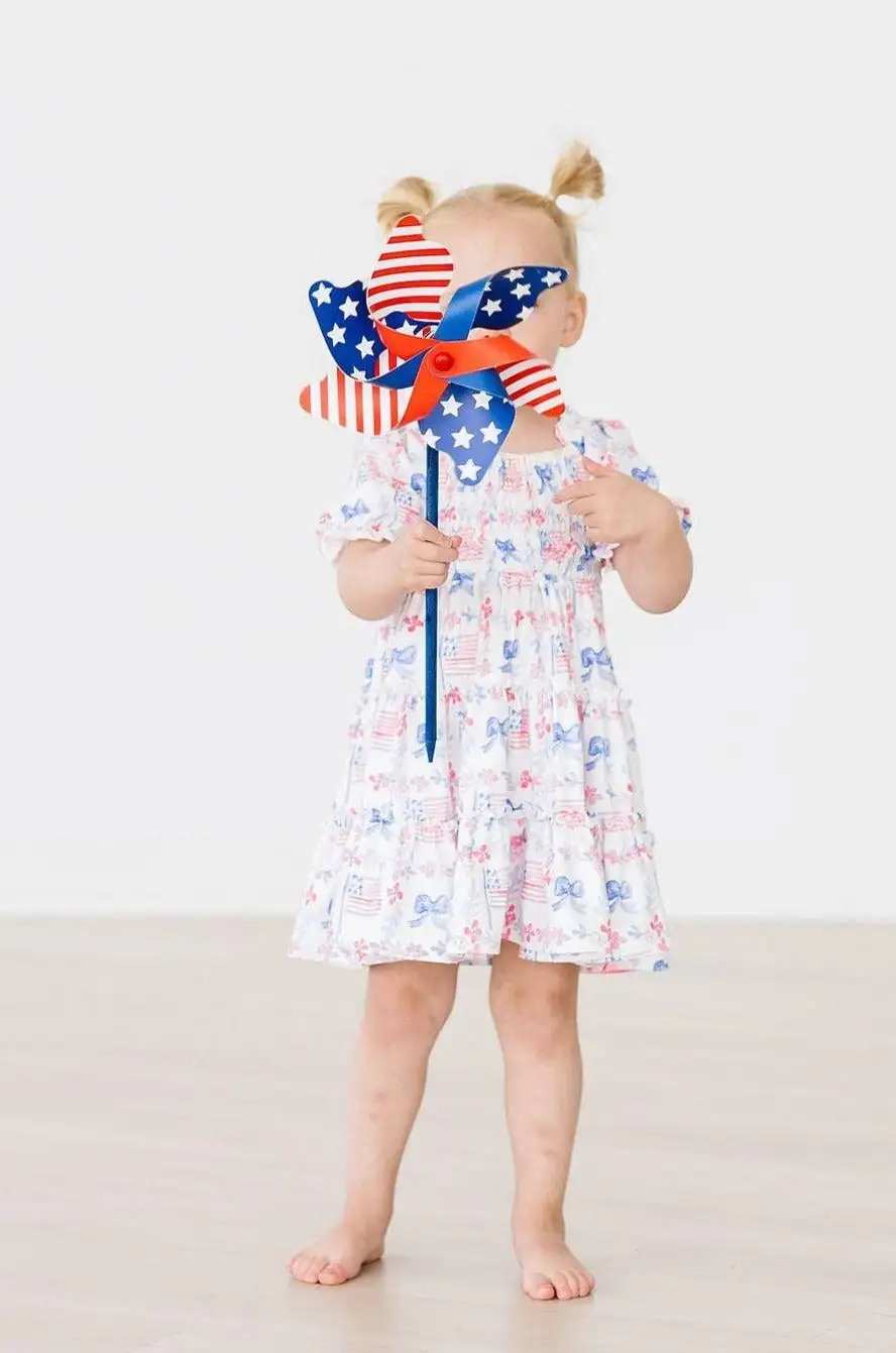 Vintage Flags Smocked Ruffle Dress - Mila & Rose ® - Flyclothing LLC