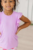 Bright Lilac S/S Ruffle Tee - Mila & Rose ® - Flyclothing LLC