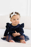 Light Navy Velvet Tutu Bodysuit - Mila & Rose ® - Flyclothing LLC