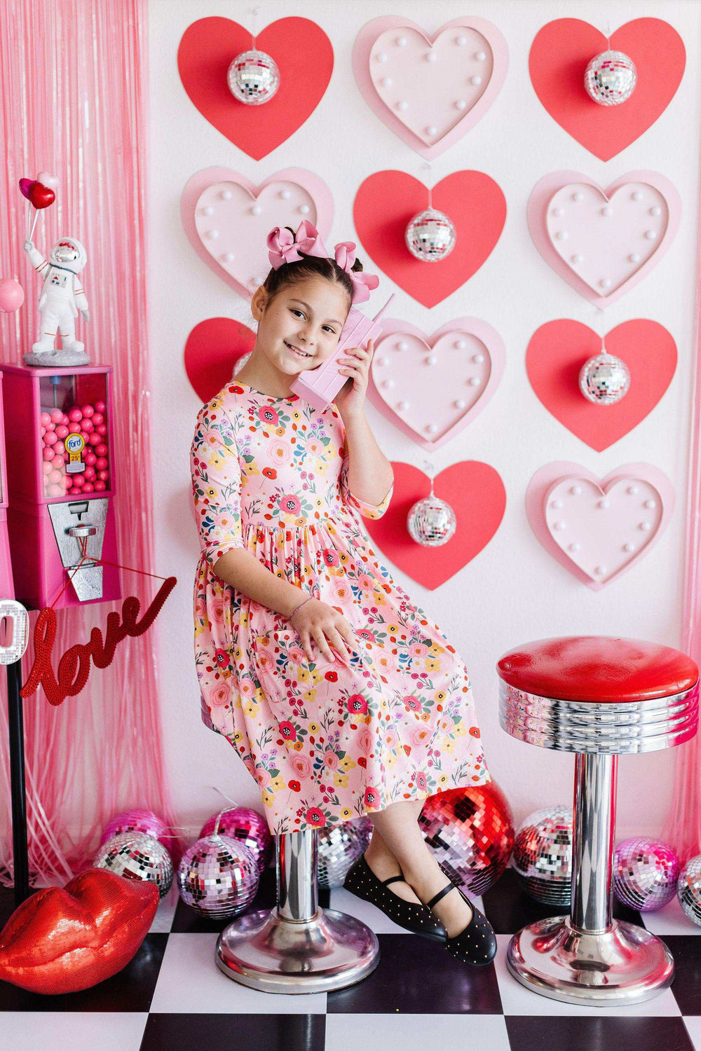 Bouquet Beauty 3/4 Sleeve Pocket Twirl Dress - Mila & Rose ® - Flyclothing LLC