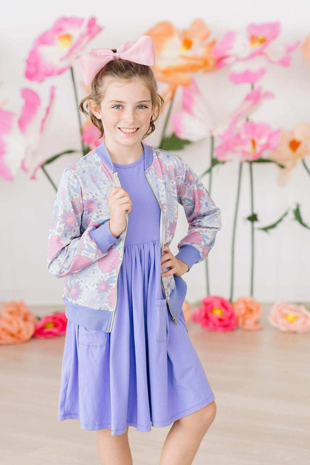 Periwinkle S/S Pocket Twirl Dress - Mila & Rose ® - Flyclothing LLC