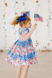Patriotic Patchwork S/S Pocket Twirl Dress - Mila & Rose ® - Flyclothing LLC