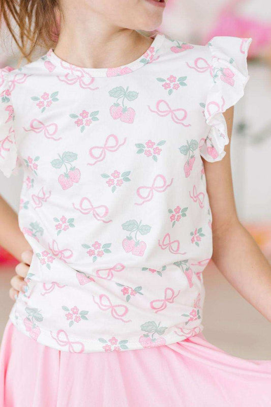 Berries & Bows S/S Ruffle Tee - Mila & Rose ® - Flyclothing LLC