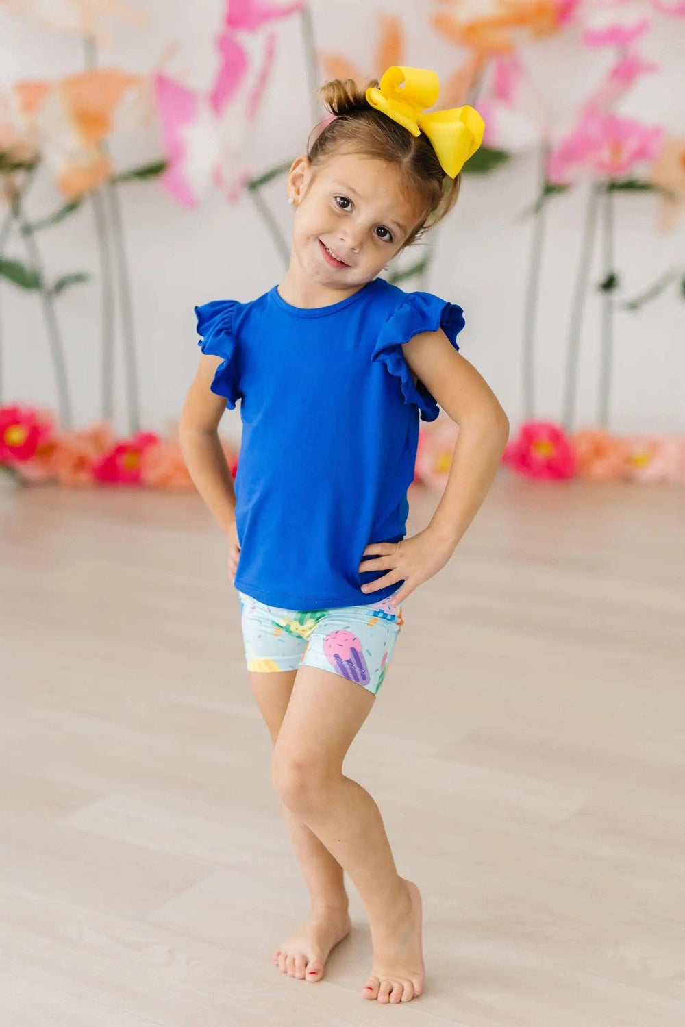 Royal Blue S/S Ruffle Tee - Mila & Rose ® - Flyclothing LLC