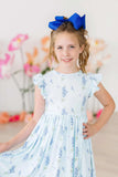 Texas Bluebonnets Flutter Sleeve Twirl Dress - Mila & Rose ® - Flyclothing LLC