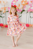 Bouquet Beauty 3/4 Sleeve Pocket Twirl Dress - Mila & Rose ® - Flyclothing LLC