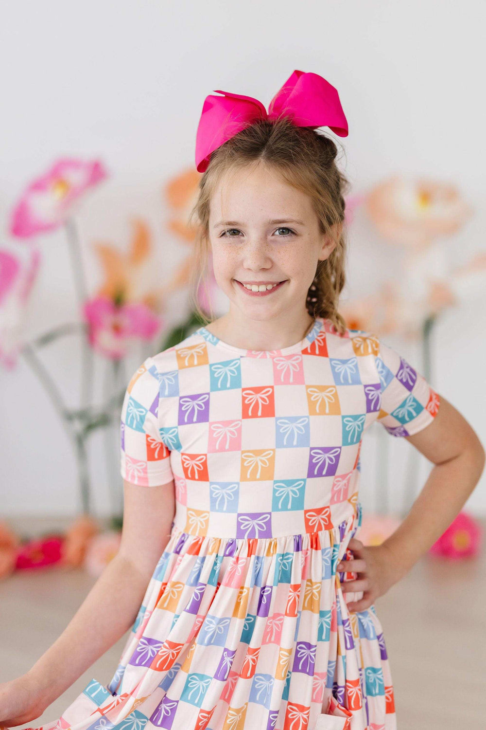 Rainbow Ribbons S/S Pocket Twirl Dress - Mila & Rose ® - Flyclothing LLC
