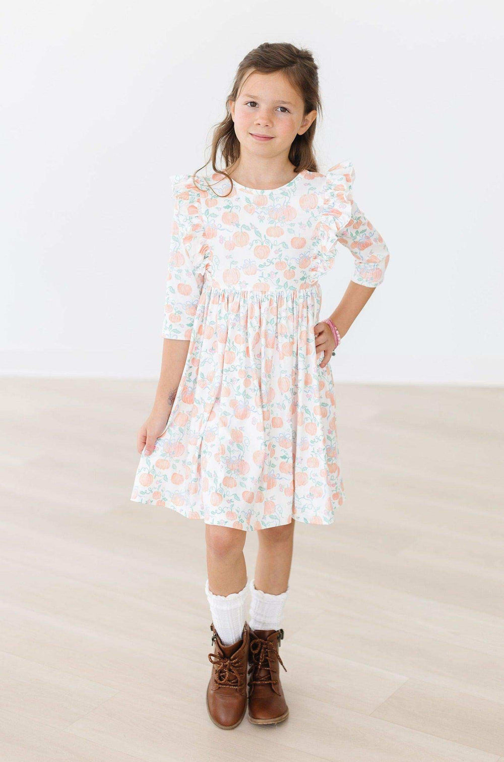 Pretty Pumpkins Ruffle Twirl Dress - Mila & Rose ® - Flyclothing LLC