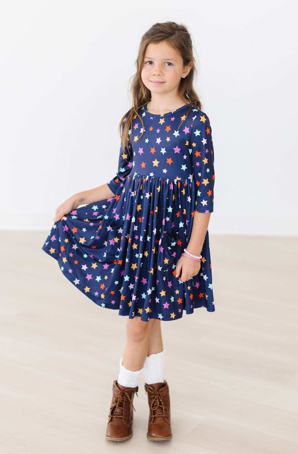 Halloween Stars 3/4 Sleeve Pocket Twirl Dress - Mila & Rose ® - Flyclothing LLC