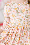Pretty Peachy 3/4 Sleeve Pocket Twirl Dress - Mila & Rose ® - Flyclothing LLC