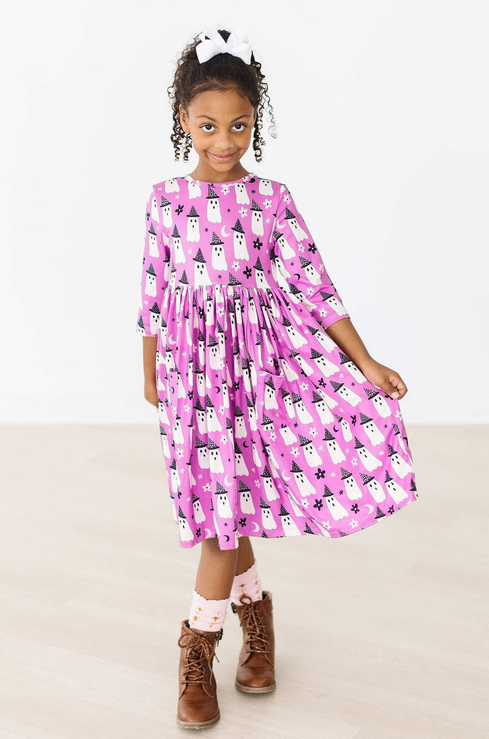 Witches Boo 3/4 Sleeve Pocket Twirl Dress - Mila & Rose ® - Flyclothing LLC