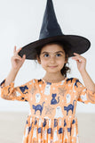 Spooky Kitty 3/4 Sleeve Pocket Twirl Dress - Mila & Rose ® - Flyclothing LLC