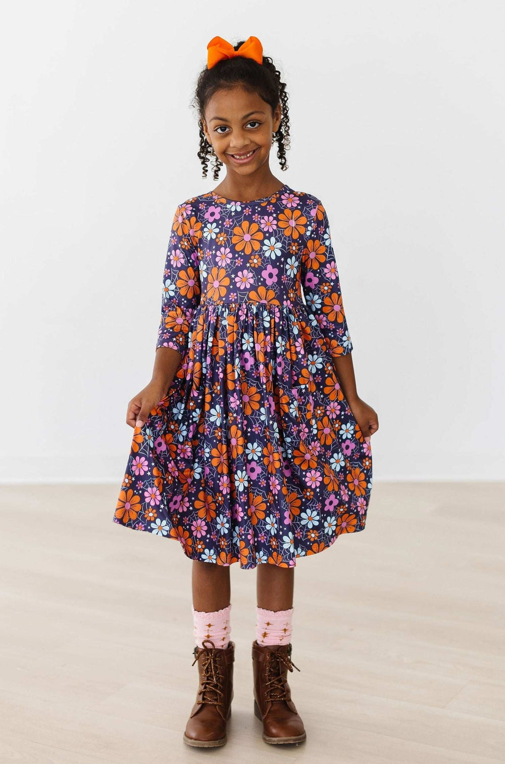 Haunted Garden 3/4 Sleeve Pocket Twirl Dress - Mila & Rose ® - Flyclothing LLC
