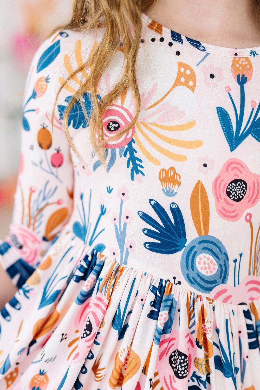 Blush Peony 3/4 Sleeve Pocket Twirl Dress - Mila & Rose ® - Flyclothing LLC