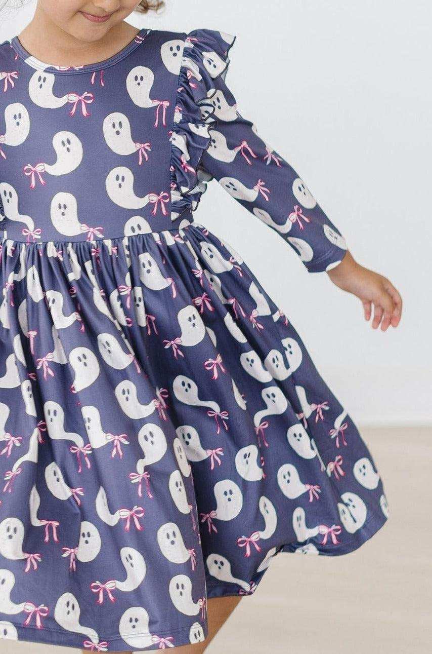 Tied with a Boo 3/4 Ruffle Twirl Dress - Mila & Rose ® - Flyclothing LLC