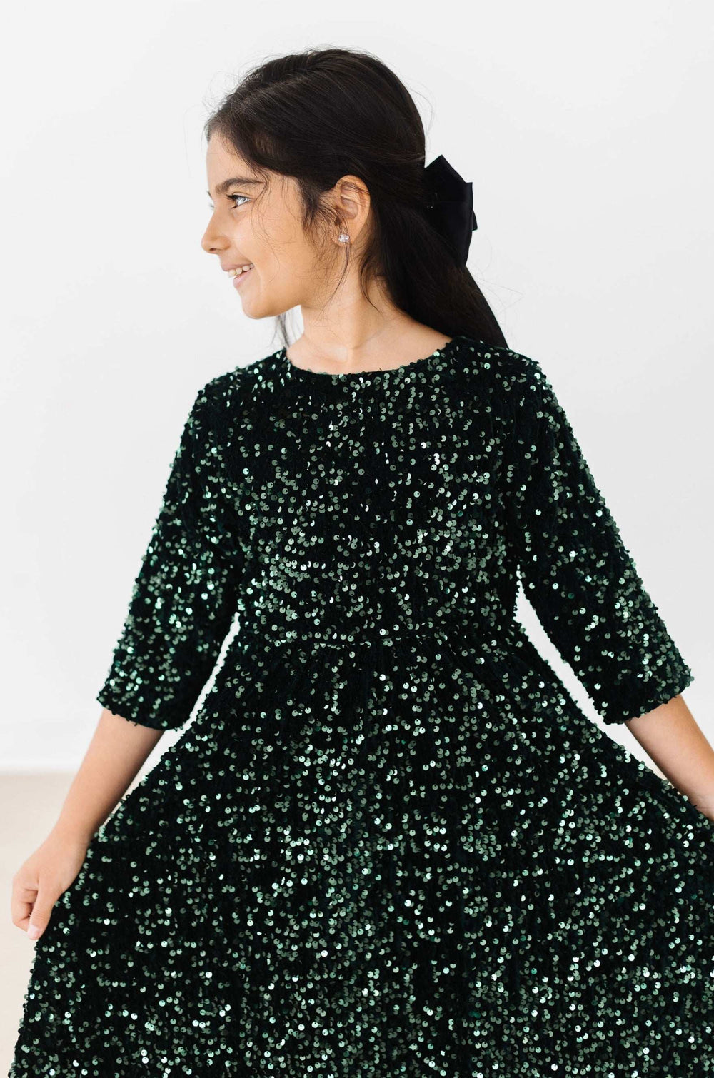 Hunter Green Velvet Sequin Dress - Mila & Rose ® - Flyclothing LLC