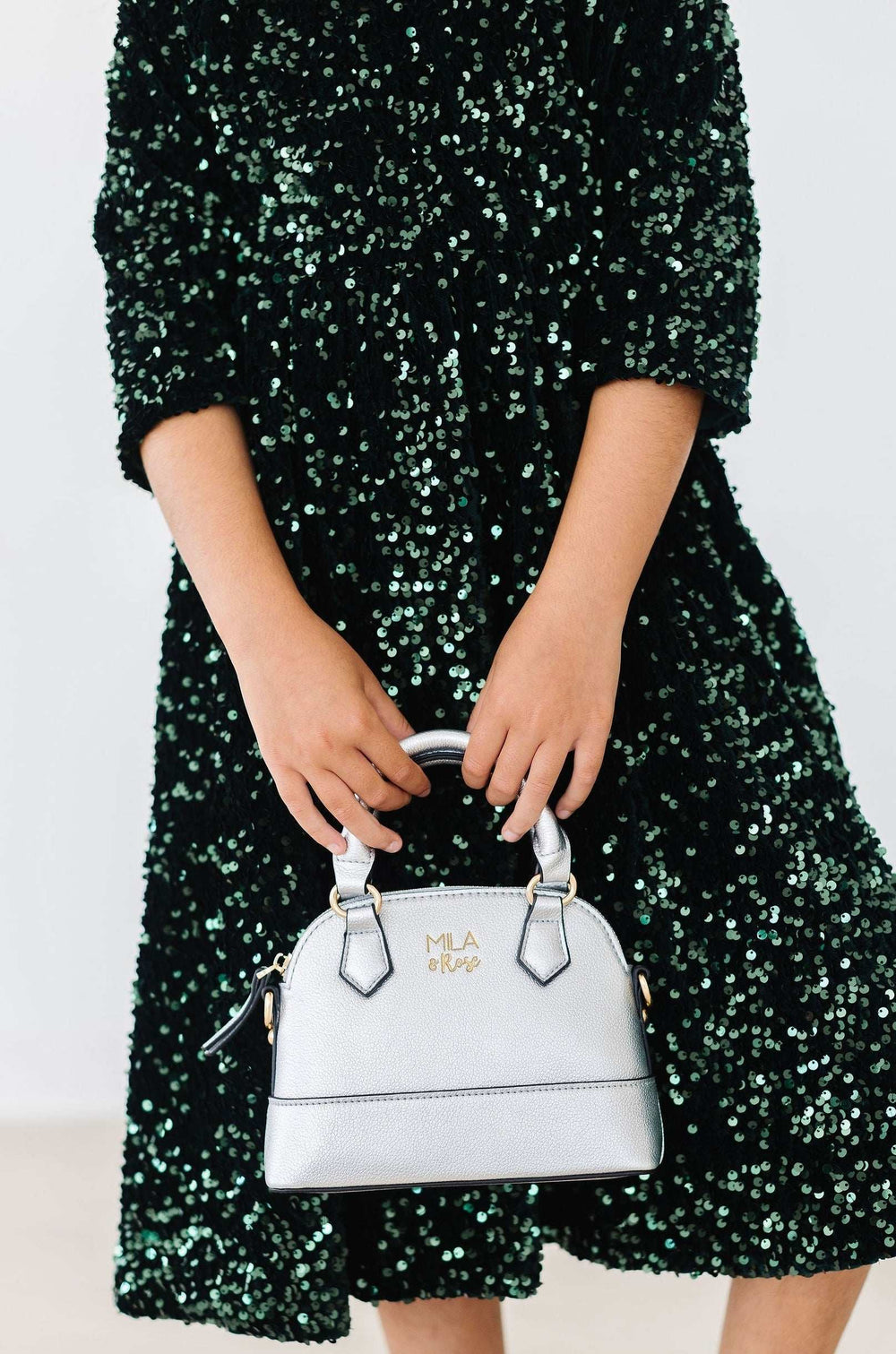 Hunter Green Velvet Sequin Dress - Mila & Rose ® - Flyclothing LLC