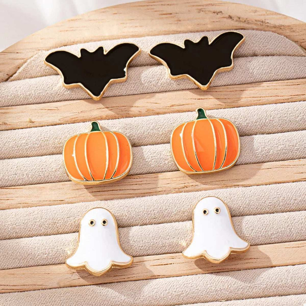 3-Pair Halloween Stud Earrings - Trendsi - Flyclothing LLC