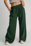Umgee Elastic Drawstring Waistband Wide Leg Pants - Trendsi - Flyclothing LLC
