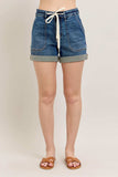 Judy Blue Full Size High Rise Cuff Denim Shorts Plus Size - Trendsi - Flyclothing LLC