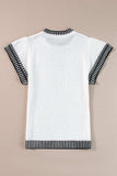 Round Neck Short Sleeve Knit Top - Trendsi - Flyclothing LLC