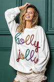 BiBi Holly Jolly Christmas French Terry Sweatshirt - Trendsi - Flyclothing LLC