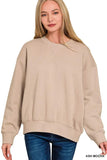 Zenana Fleece Long Sleeve Sweatshirts & Shorts Set - Trendsi - Flyclothing LLC