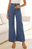 High Waist Bootcut Jeans with Pockets - Trendsi - Flyclothing LLC