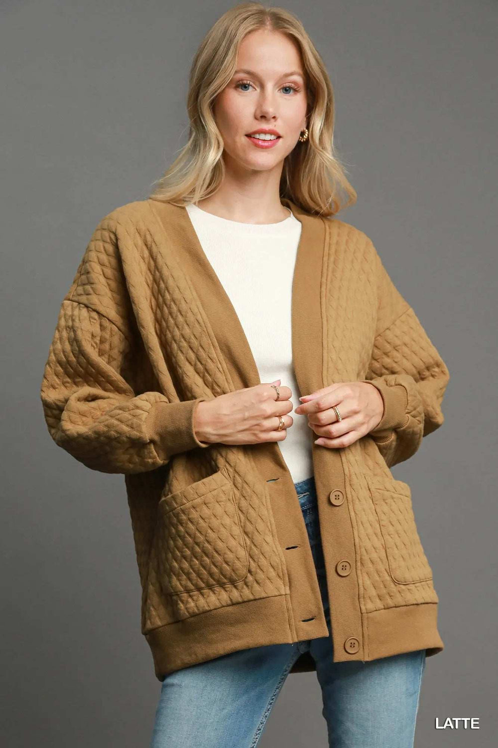 Umgee Button-Up Jacquard Cardigan - Trendsi - Flyclothing LLC