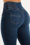 High Waist Buttoned Skinny Hip Lifting Jeans - Trendsi - Flyclothing LLC
