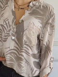 Full Size Printed Button Detail Long Sleeve Blouse Plus Size - Trendsi - Flyclothing LLC