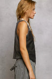POL Ribbed Round Neck Cropped Tank with Lace Detail - Trendsi - Flyclothing LLC
