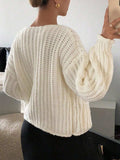 Button-Front Knit Cardigan with Pockets - Trendsi - Flyclothing LLC