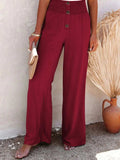 Full Size Decorative Button High Waist Pants - Trendsi - Flyclothing LLC
