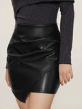 Ruched Mini Skirt with Zipper - Trendsi - Flyclothing LLC
