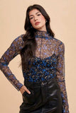 Annie Wear Floral Lettuce Hem Sheer Mesh Top - Trendsi - Flyclothing LLC