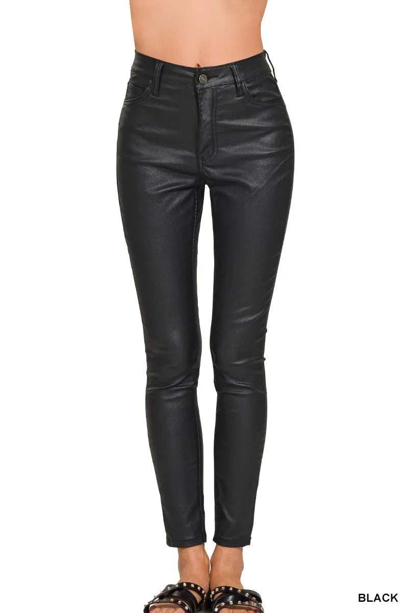 Zenana Faux Leather Stretch Skinny Pants - Trendsi - Flyclothing LLC