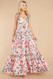 Floral Square Neck Wide Strap Maxi Dress - Trendsi - Flyclothing LLC