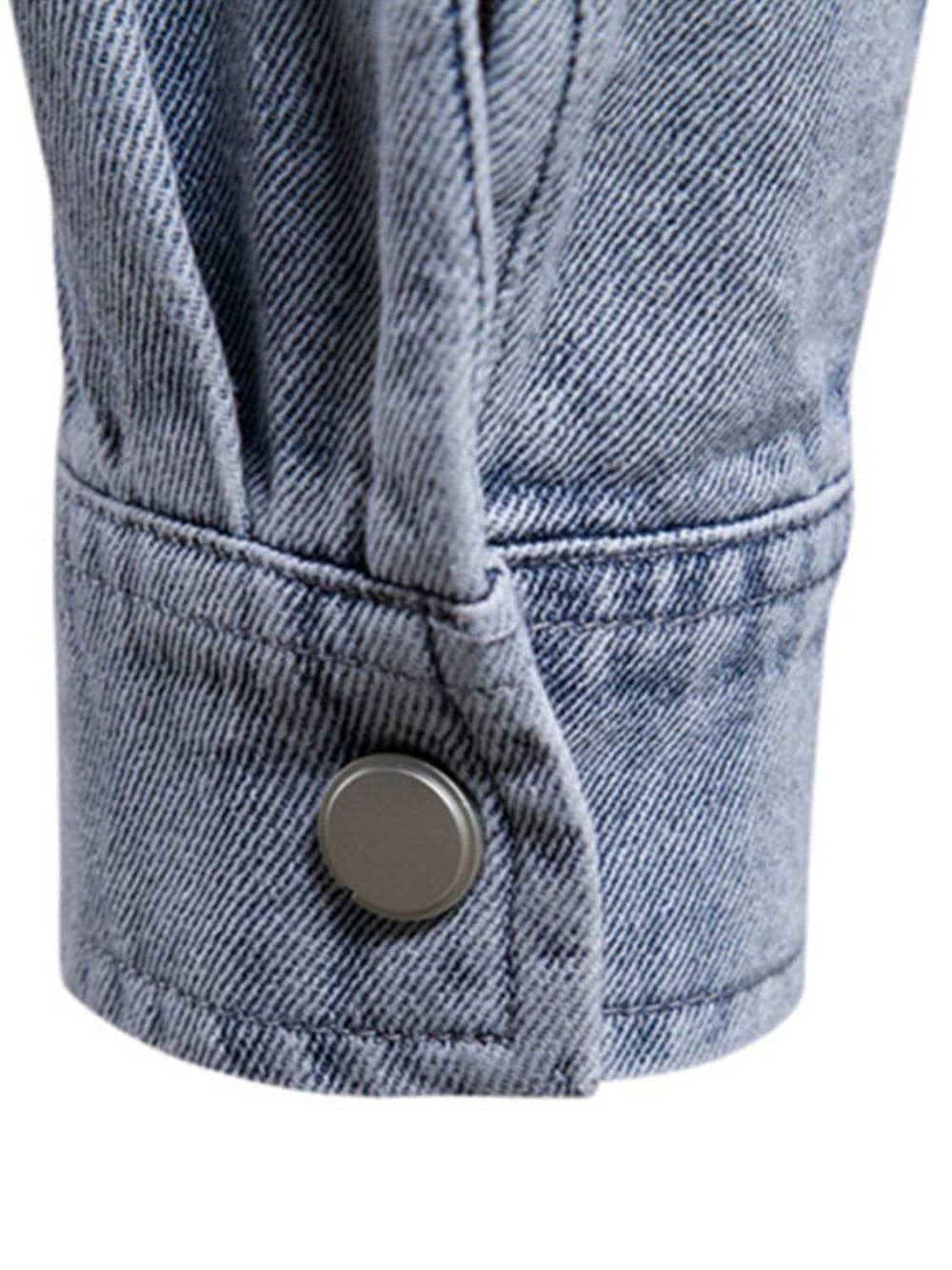 Men's Button Down Chest Pocket Denim Jacket - Trendsi - Flyclothing LLC
